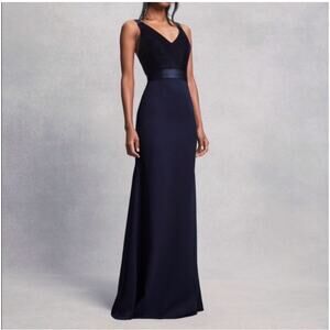 Vera Wang White Women Bridesmaid Dress Sz. 0 EUC  (No Belt) Maxi Wedding Guest